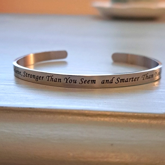 Brand new Silver bracelet with a quote by Christopher Robin..."You're Braver Tha - Picture 4 of 6